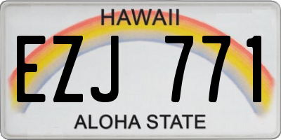 HI license plate EZJ771