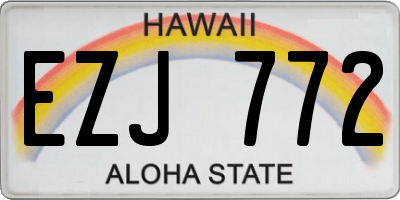 HI license plate EZJ772