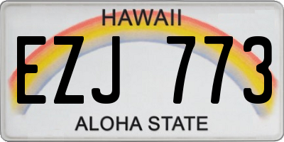 HI license plate EZJ773