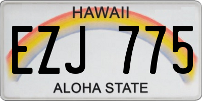 HI license plate EZJ775