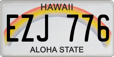 HI license plate EZJ776