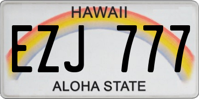 HI license plate EZJ777