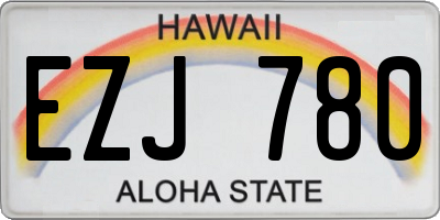 HI license plate EZJ780