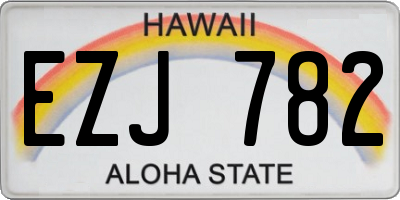 HI license plate EZJ782