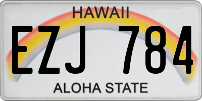 HI license plate EZJ784