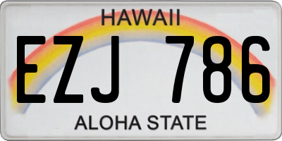 HI license plate EZJ786