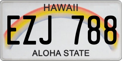 HI license plate EZJ788