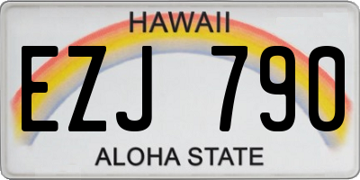 HI license plate EZJ790