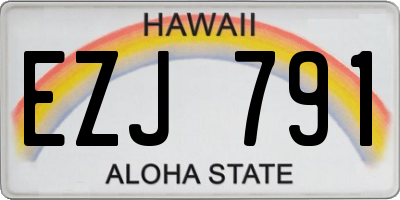 HI license plate EZJ791