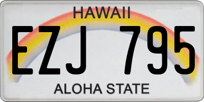 HI license plate EZJ795