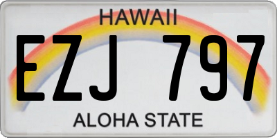 HI license plate EZJ797