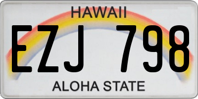 HI license plate EZJ798