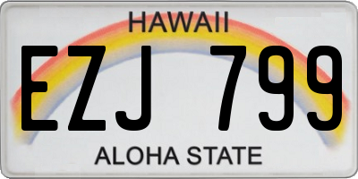 HI license plate EZJ799
