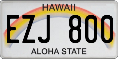 HI license plate EZJ800
