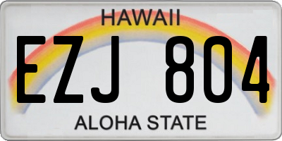 HI license plate EZJ804