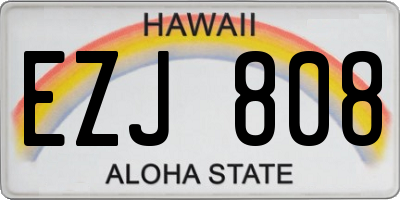 HI license plate EZJ808