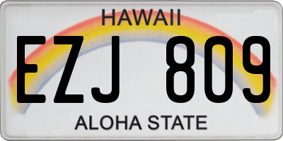 HI license plate EZJ809