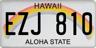 HI license plate EZJ810