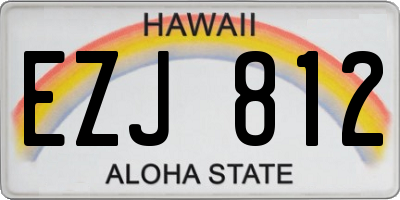 HI license plate EZJ812