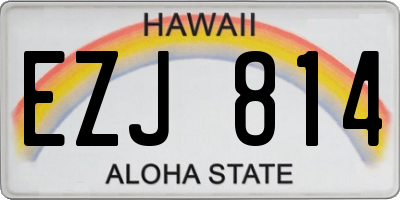 HI license plate EZJ814