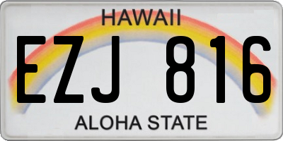 HI license plate EZJ816