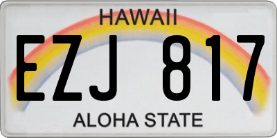 HI license plate EZJ817