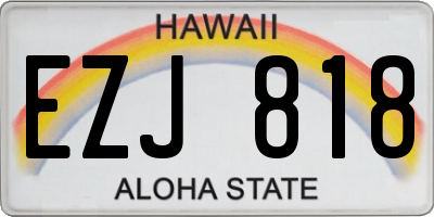 HI license plate EZJ818