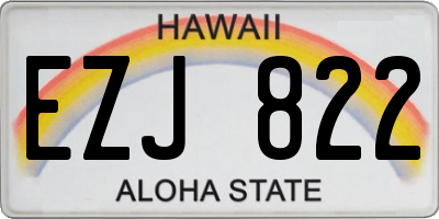 HI license plate EZJ822