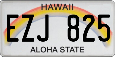 HI license plate EZJ825