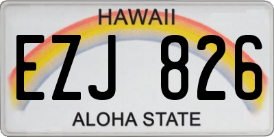 HI license plate EZJ826