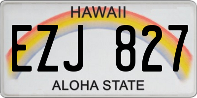 HI license plate EZJ827