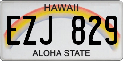 HI license plate EZJ829