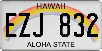 HI license plate EZJ832