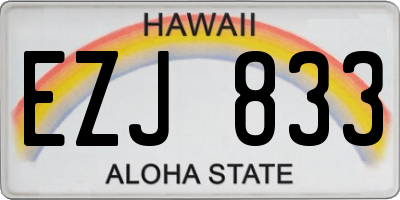 HI license plate EZJ833