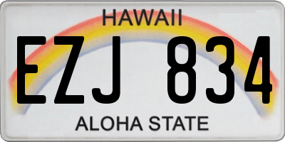 HI license plate EZJ834