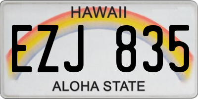 HI license plate EZJ835