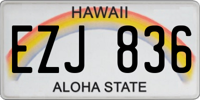 HI license plate EZJ836