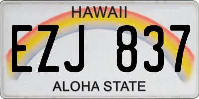 HI license plate EZJ837