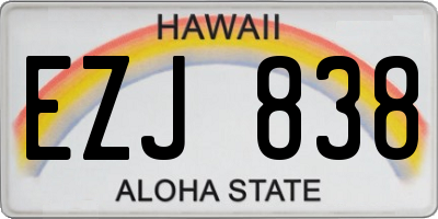 HI license plate EZJ838