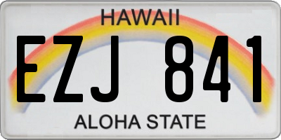 HI license plate EZJ841
