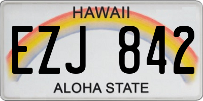 HI license plate EZJ842