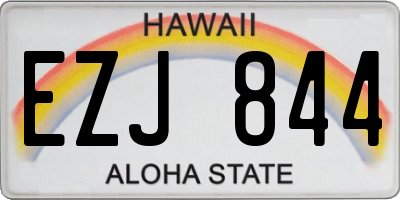 HI license plate EZJ844