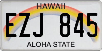 HI license plate EZJ845