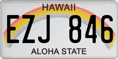 HI license plate EZJ846