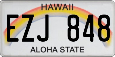 HI license plate EZJ848
