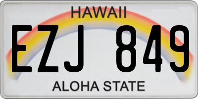 HI license plate EZJ849