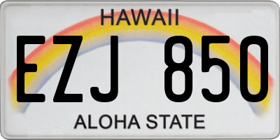 HI license plate EZJ850