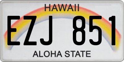 HI license plate EZJ851