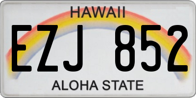 HI license plate EZJ852
