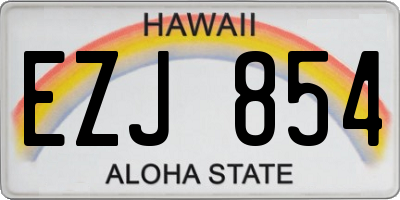 HI license plate EZJ854